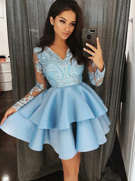 Light Blue Short Prom Dress, Homecoming ...